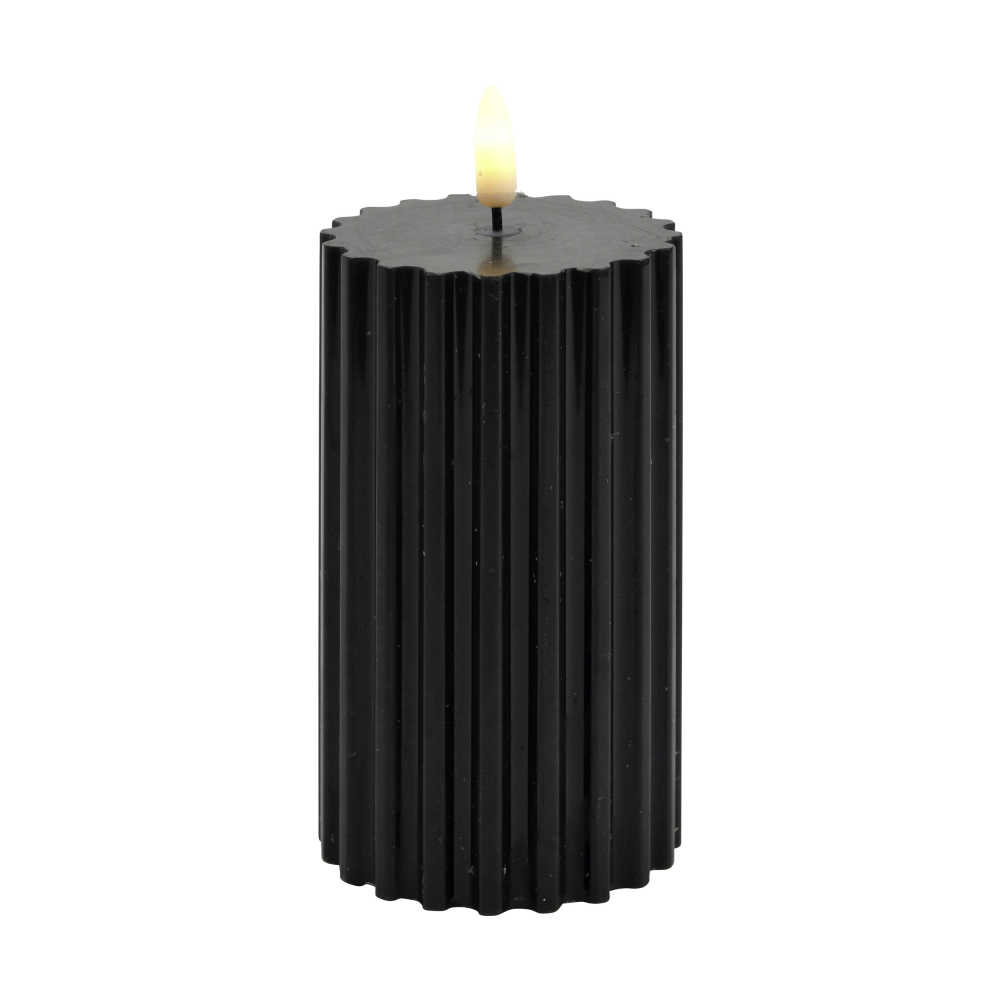LED-Echtwachskerze schwarz