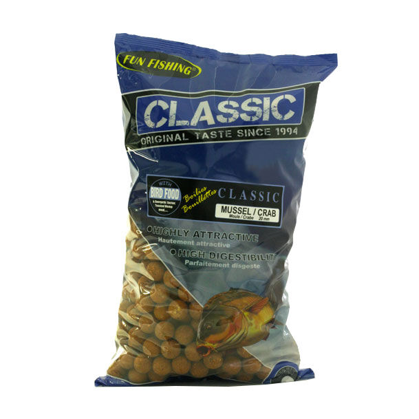 Bouillettes carpe fun fishing classic mule/crab 20mm 4kg