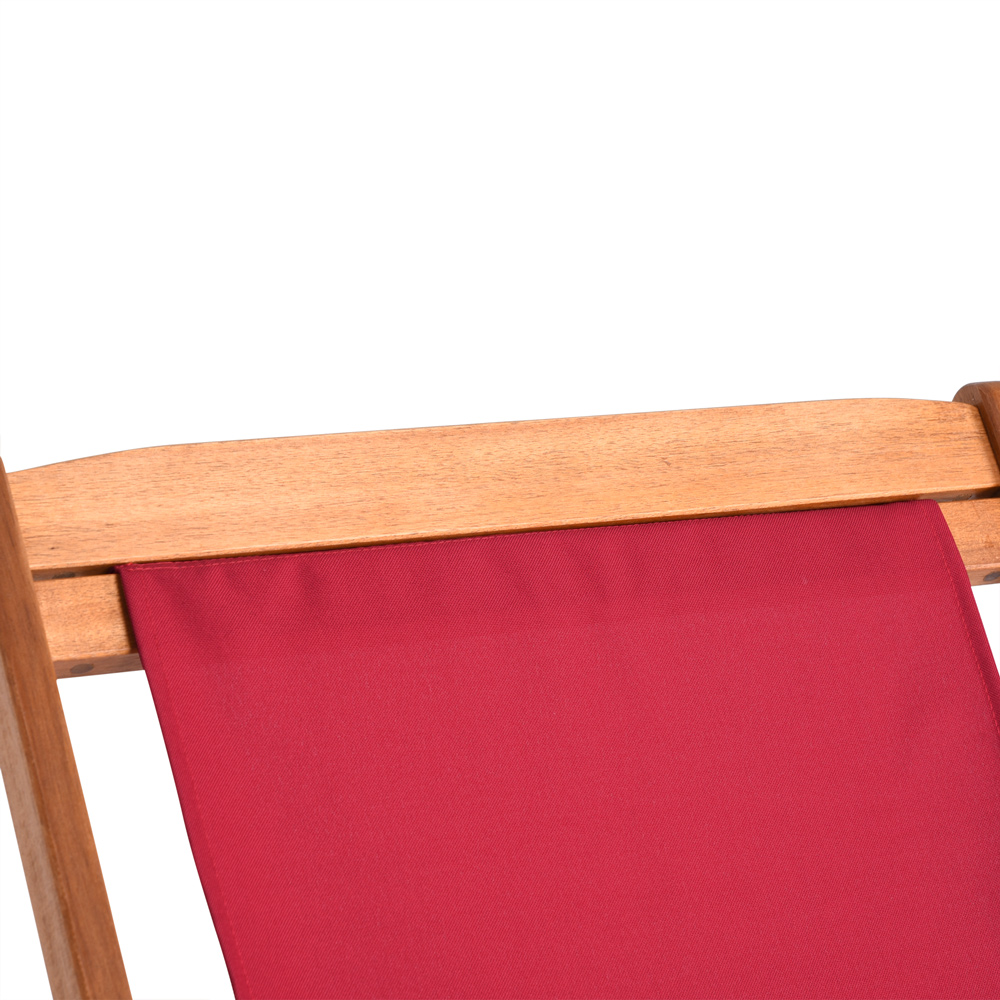 Casaria Sonnenliege Rot Akazienholz