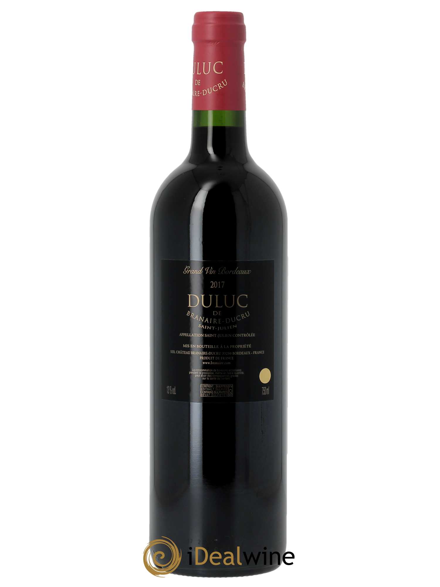 Duluc de Branaire Second Vin (CBO à partir de 6 bts) 2017 - Lot de 1 Bouteille