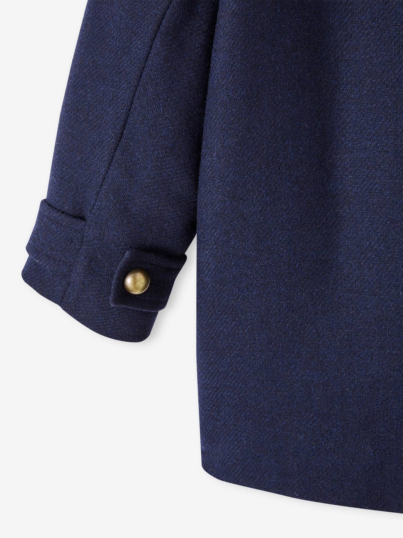 Vertbaudet Mädchen Mantel aus Wollstoff, Wattierung Recycling-Polyester - marine