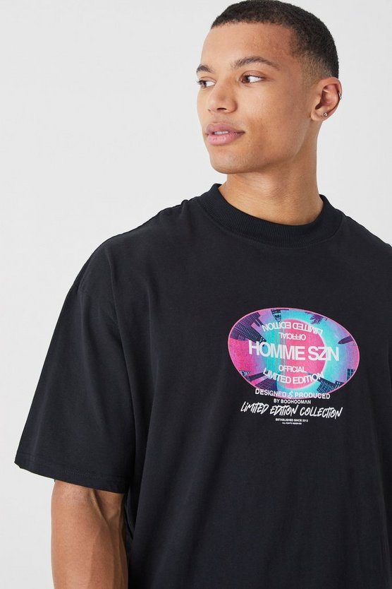 Tall kastiges Oversize T-Shirt mit Homme Szn Print
