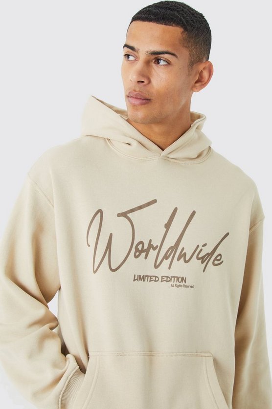 Oversize Hoodie mit Worldwide-Print