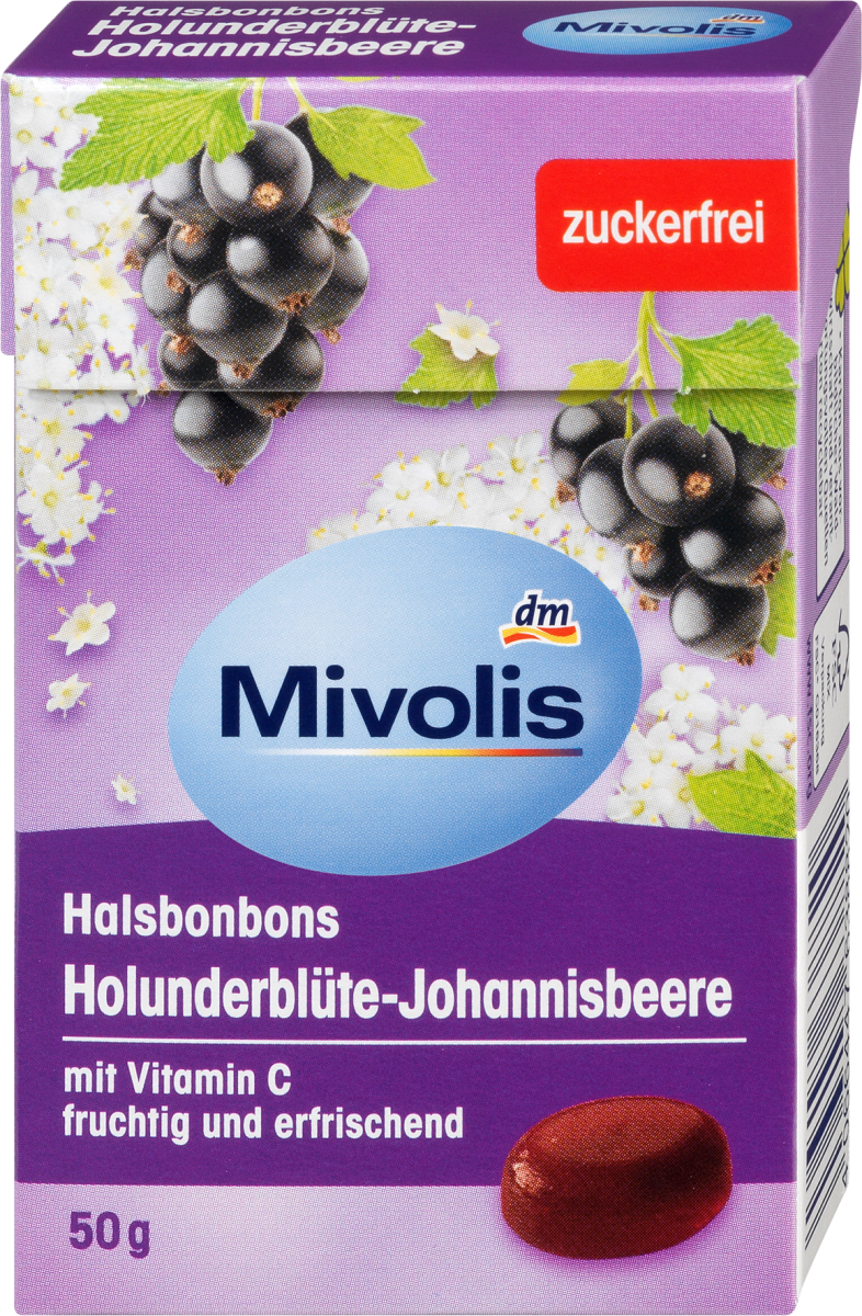 Bonbon, Holunderblüte-Johannisbeere, zuckerfrei, 50 g