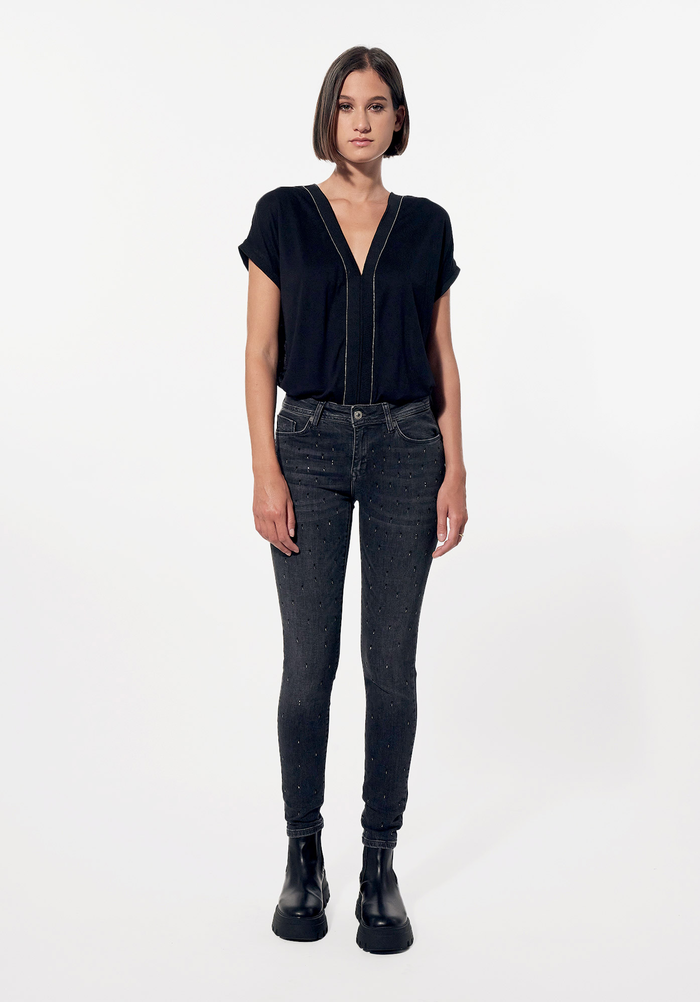 LOKA   Jean slim Femme noir