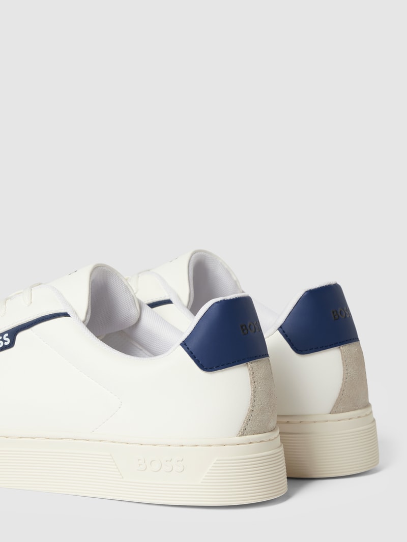 Sneaker mit Kontrastbesatz Modell 'Rhys' in weiß