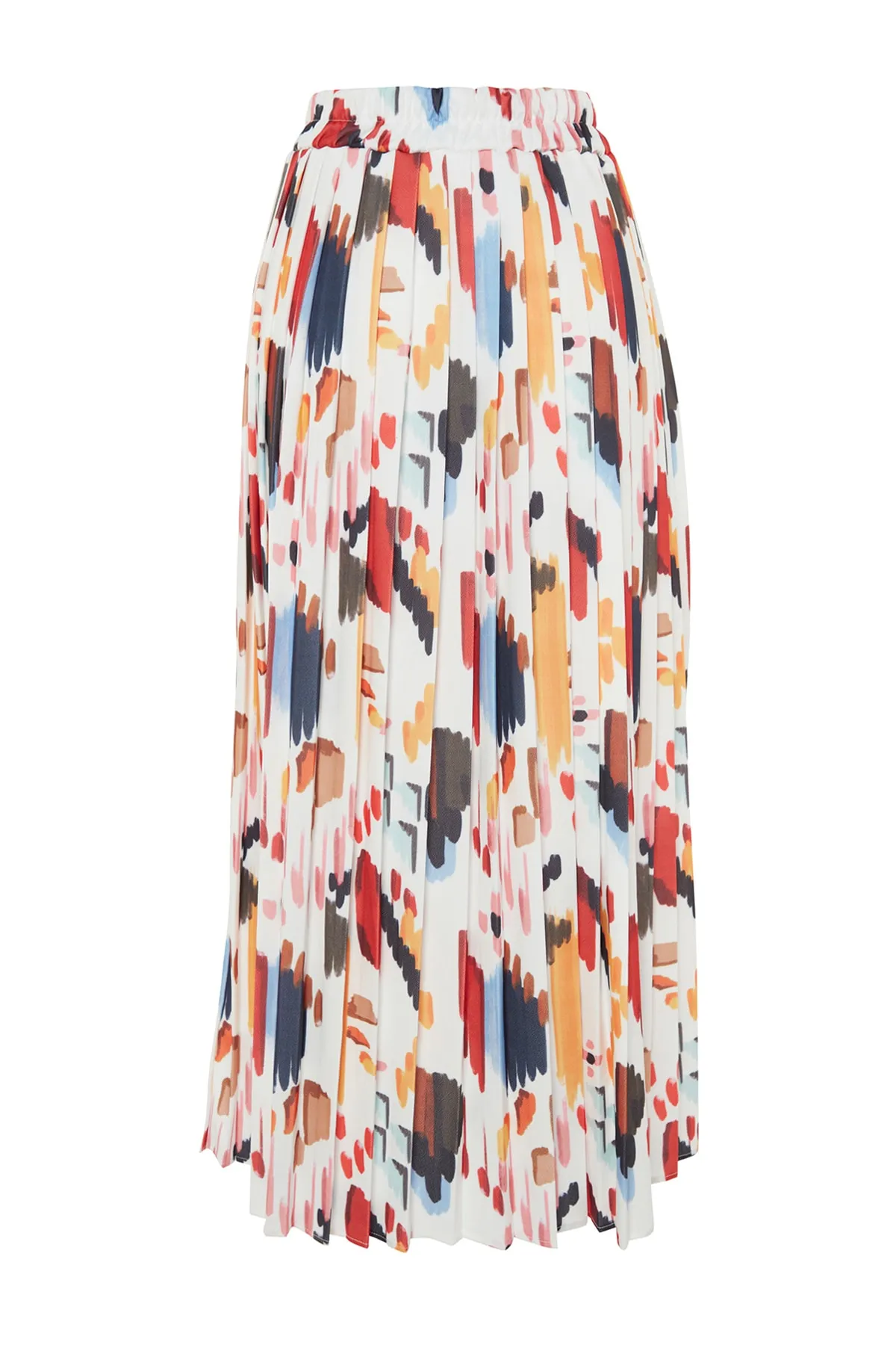 Trendyol Modest  Mehrfarbiger, breiter, plissierter Webrock mit elastischem Bund TCTSS23EE00026