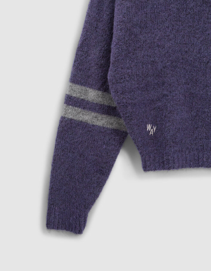 Pull violet forme cropped en tricot fille
