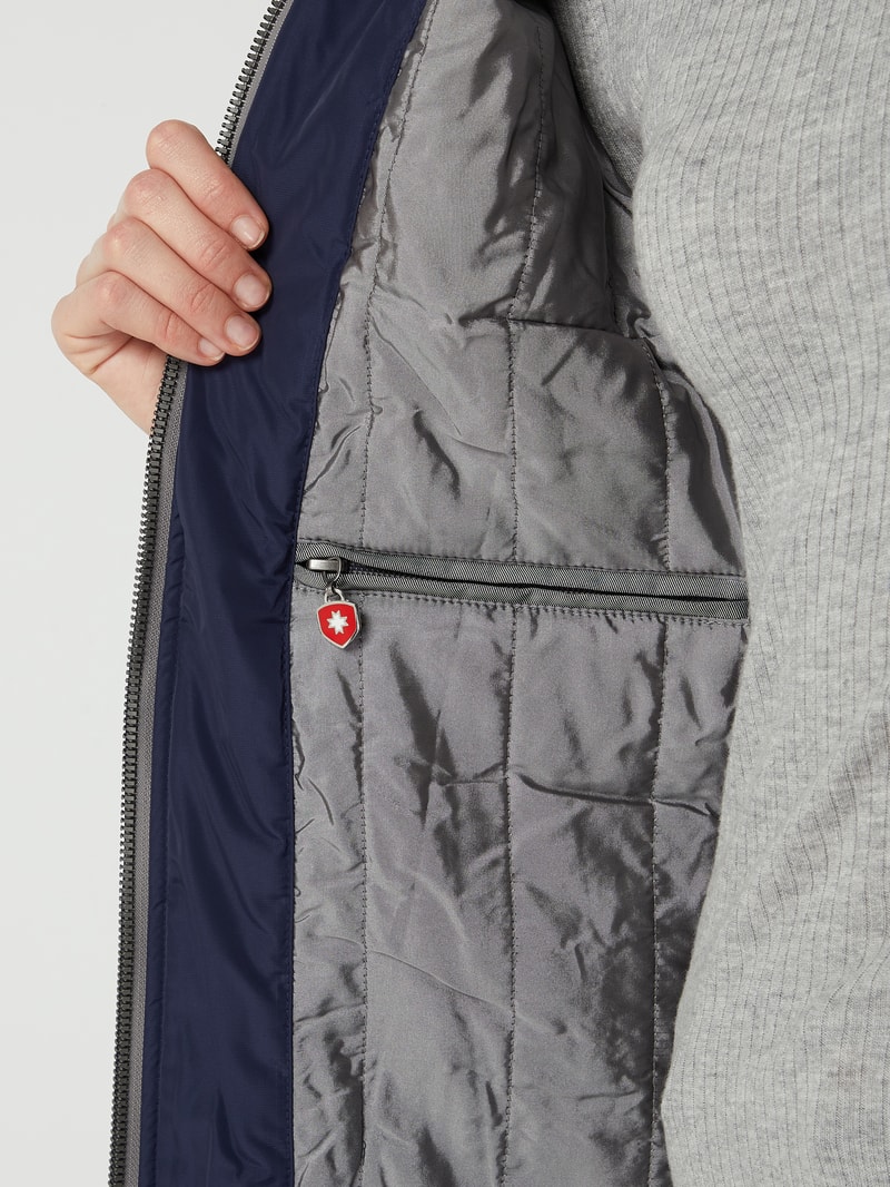 Jacke mit Label-Detail Modell 'STOCKHOLM' in dunkelblau