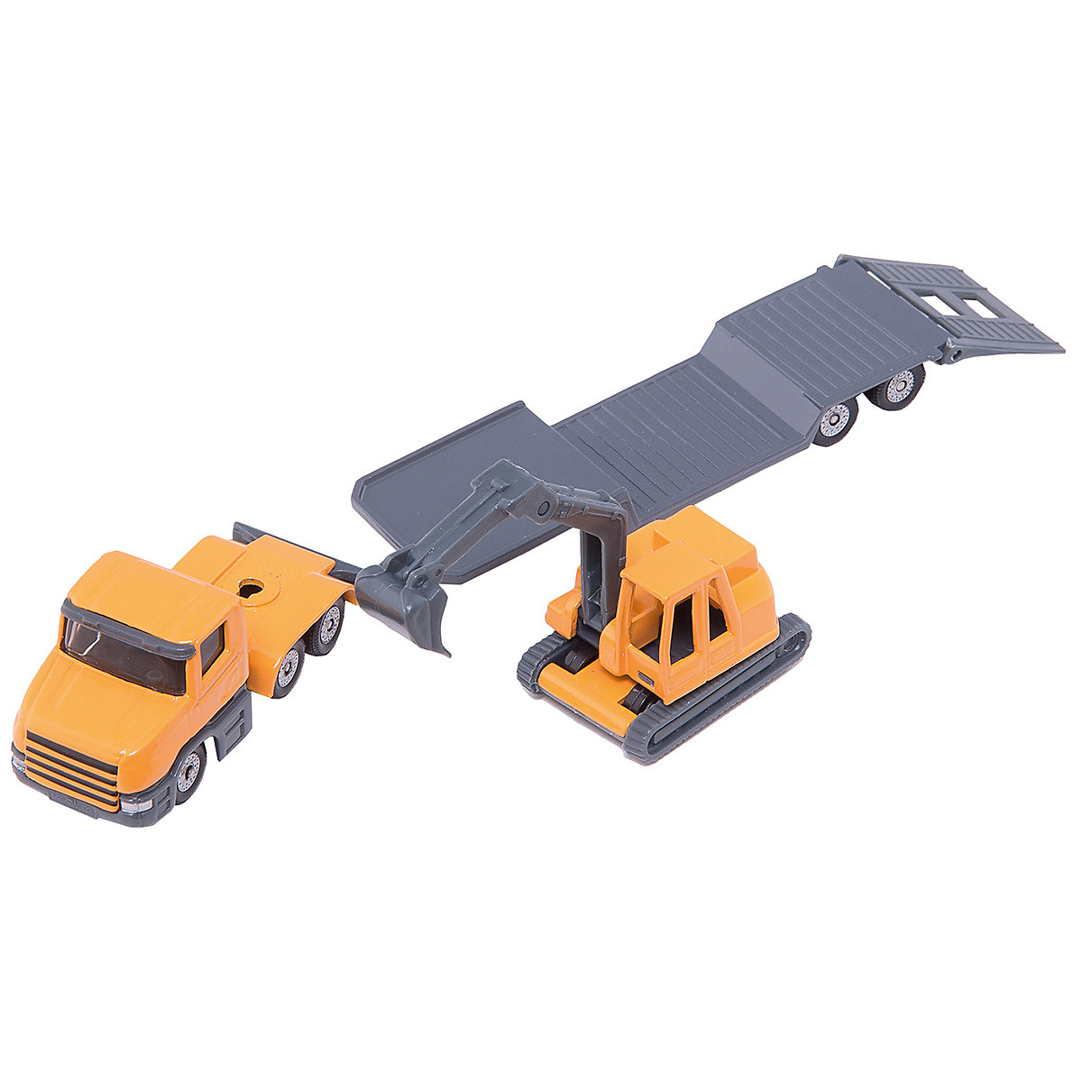 SIKU 1611 Tieflader mit Bagger
