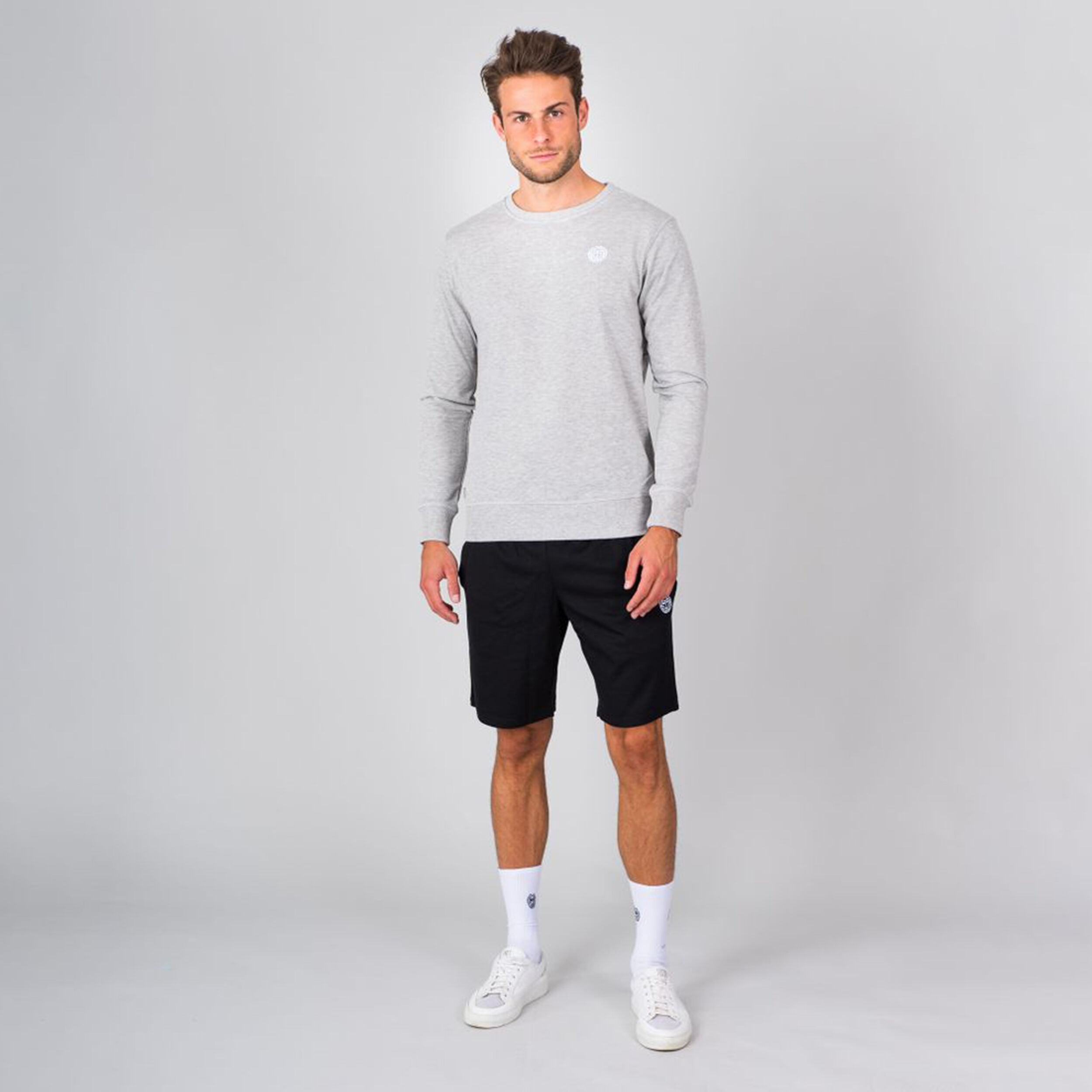 Chaka Basic Crew Sweatshirt Herren - Hellgrau, Weiß