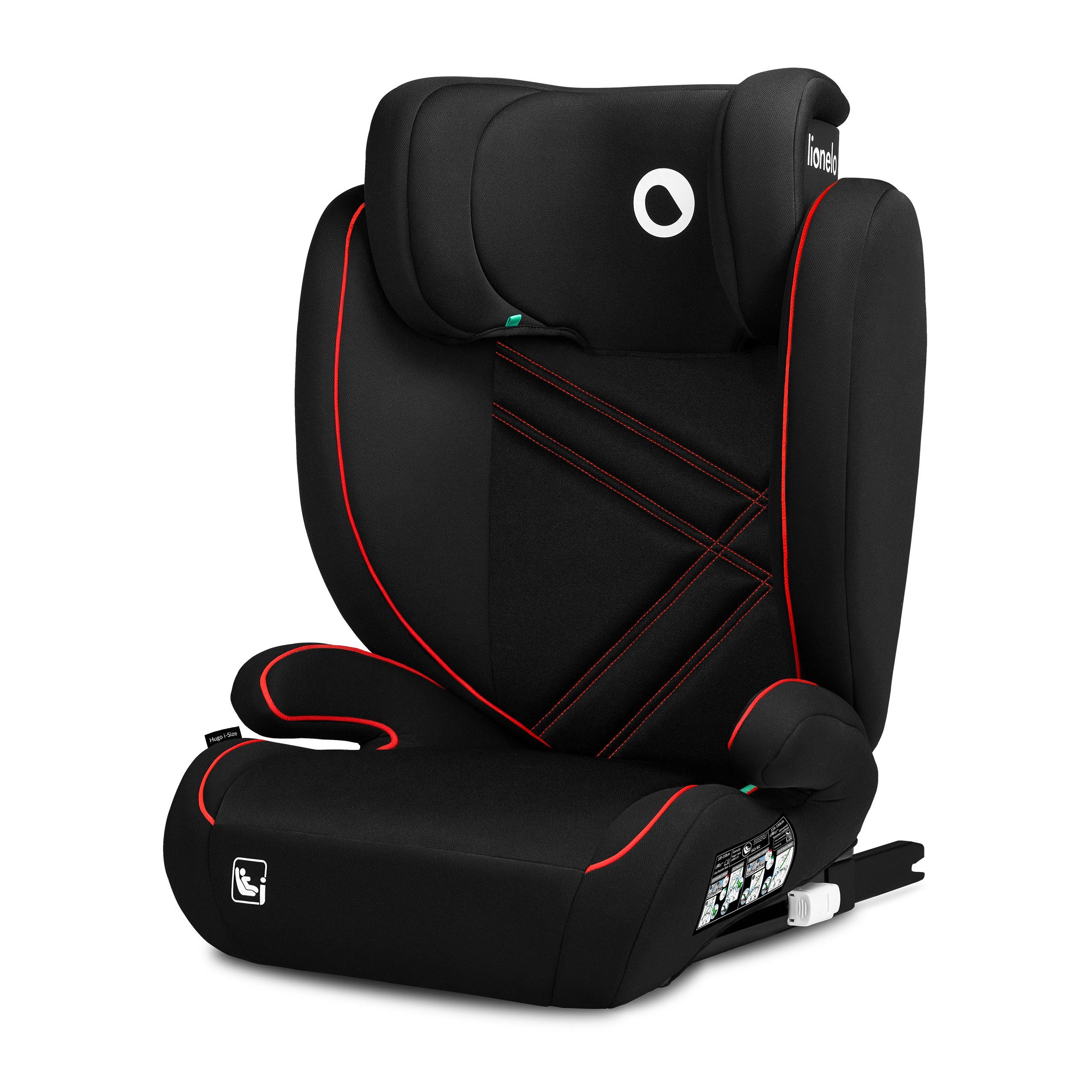 lionelo Autokindersitz HUGO I-SIZE, ab: ab 4 Jahre, bis: bis 12 Jahre, ab: 15,00 kg, bis: 36,00 kg, (Set), i-Size / ISOFIX oder Autogurte / 15-36kg