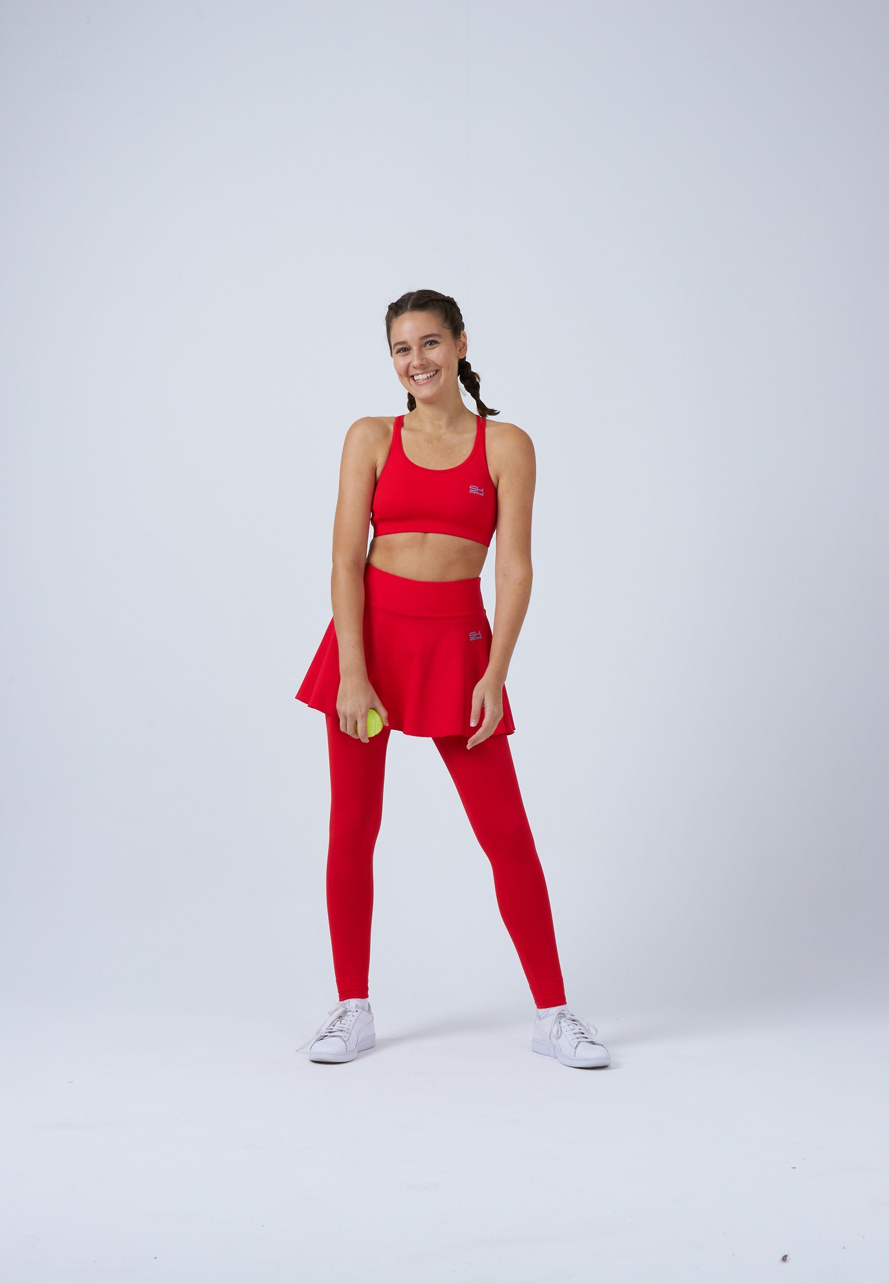 SPORTKIND Tennisrock Advantage 2-in-1 Tennis Skapri Rock mit Leggings Mädchen & Damen rot