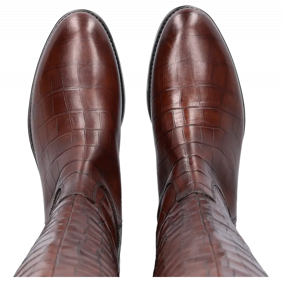 EN AVANT - Stiefel 920-19 Kalbsleder Krokodillederprägung braun - braun