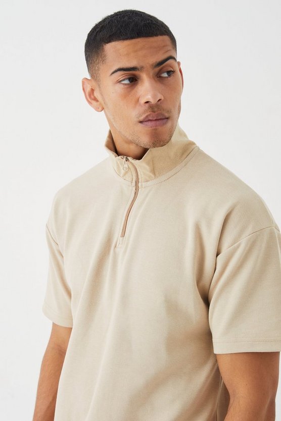 Lockeres Poloshirt mit Trichterkragen