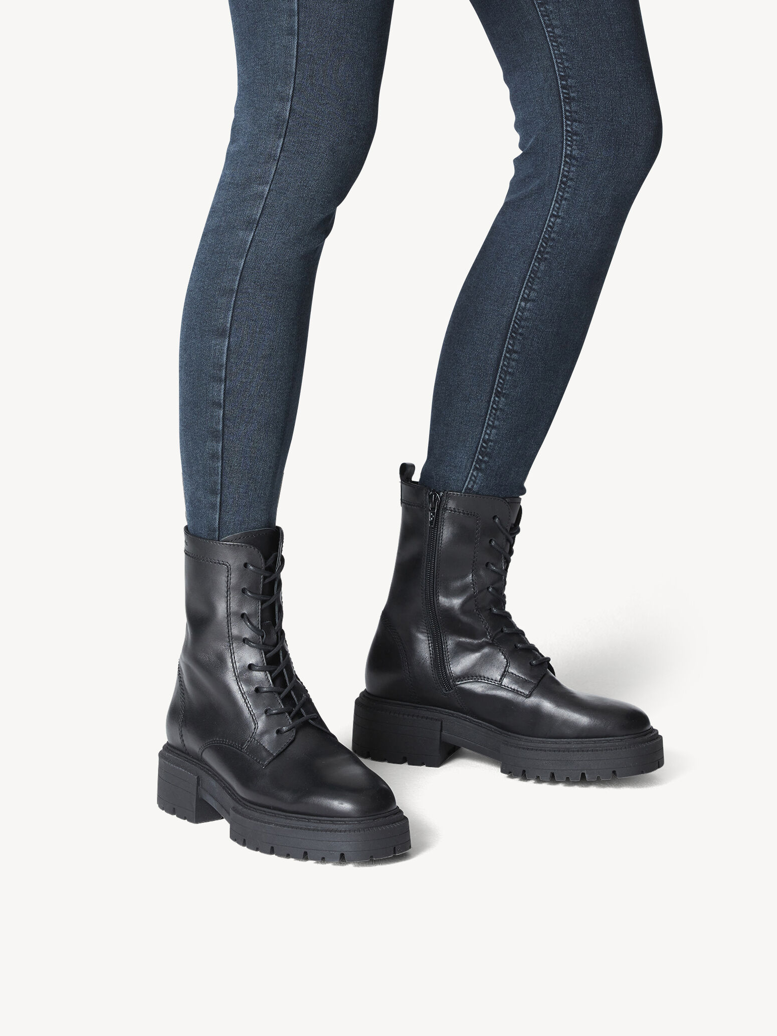 Bottine en cuir - noir doublure chaude