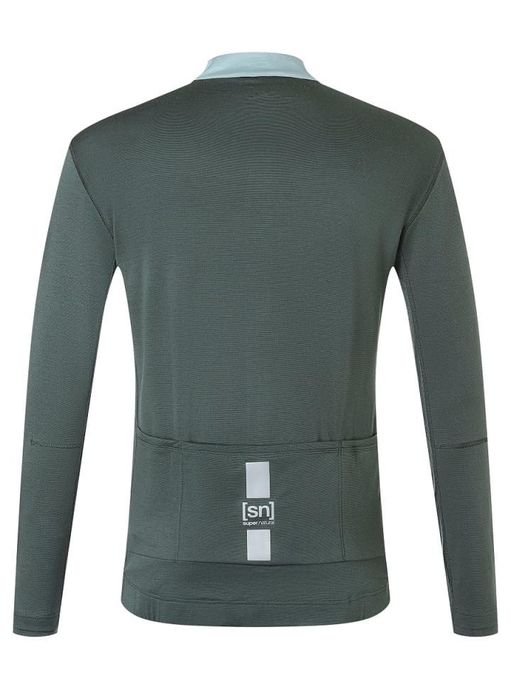 super.natural Merino Fahrradtrikot M GRAVIER LS JERSEY in graugrün günstig kaufen