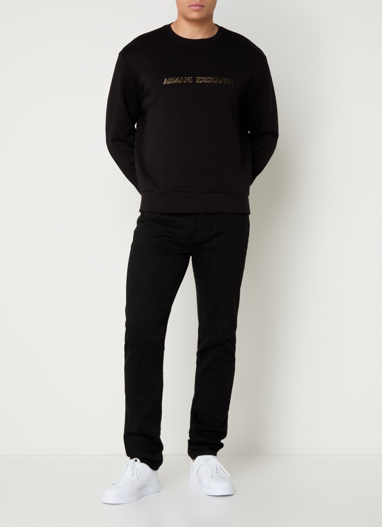 Armani Exchange Sweater with flock logo print