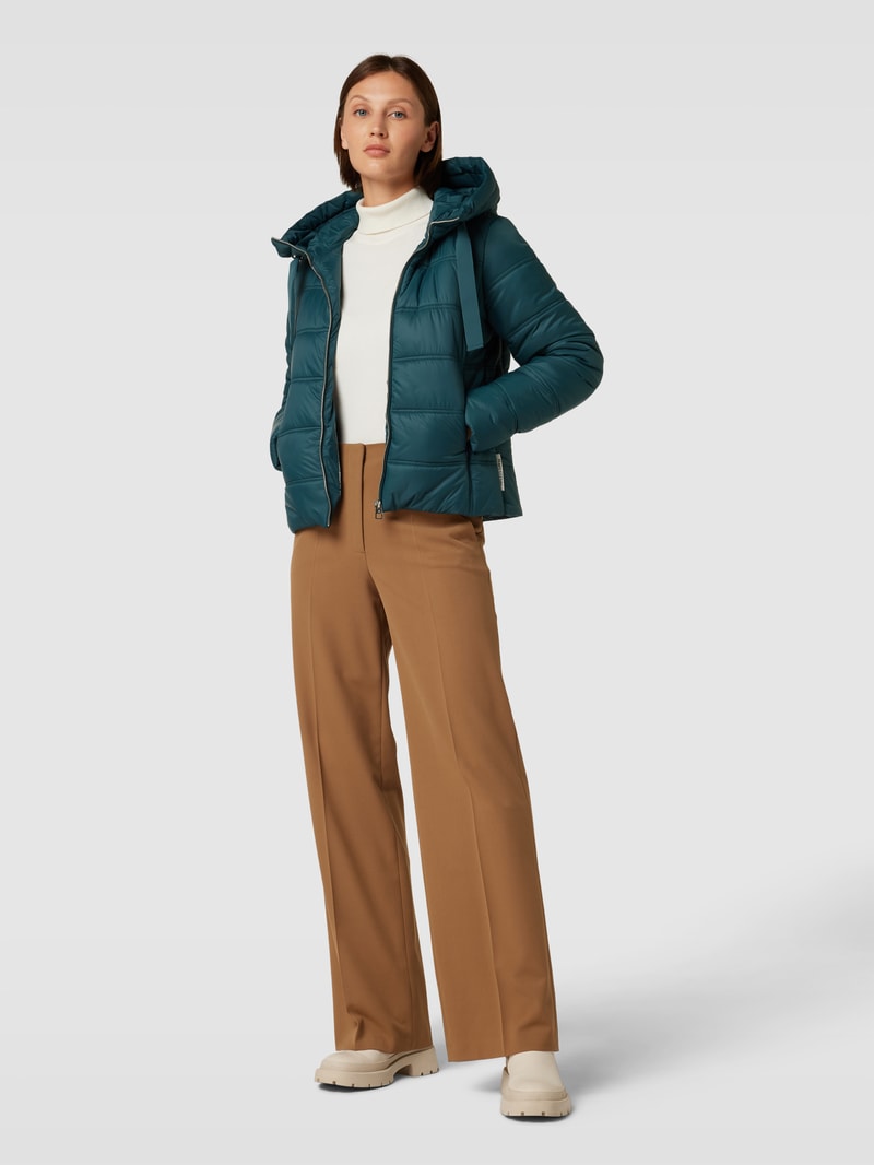 Steppjacke mit Reißverschlusstaschen in petrol