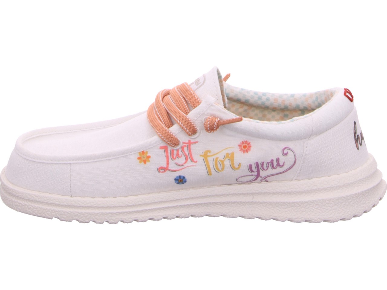 LAUFSTEG Sportliche Slipper weiss Emma grafiti peace love