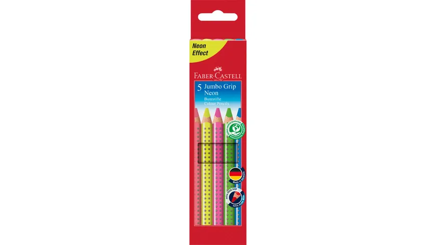 FABER-CASTELL Farbstift  Jumbo 5er-Etui NEON