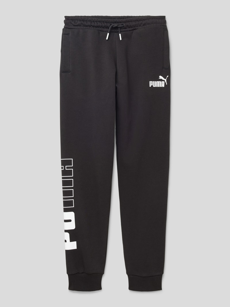 Sweatpants mit Label-Print in schwarz