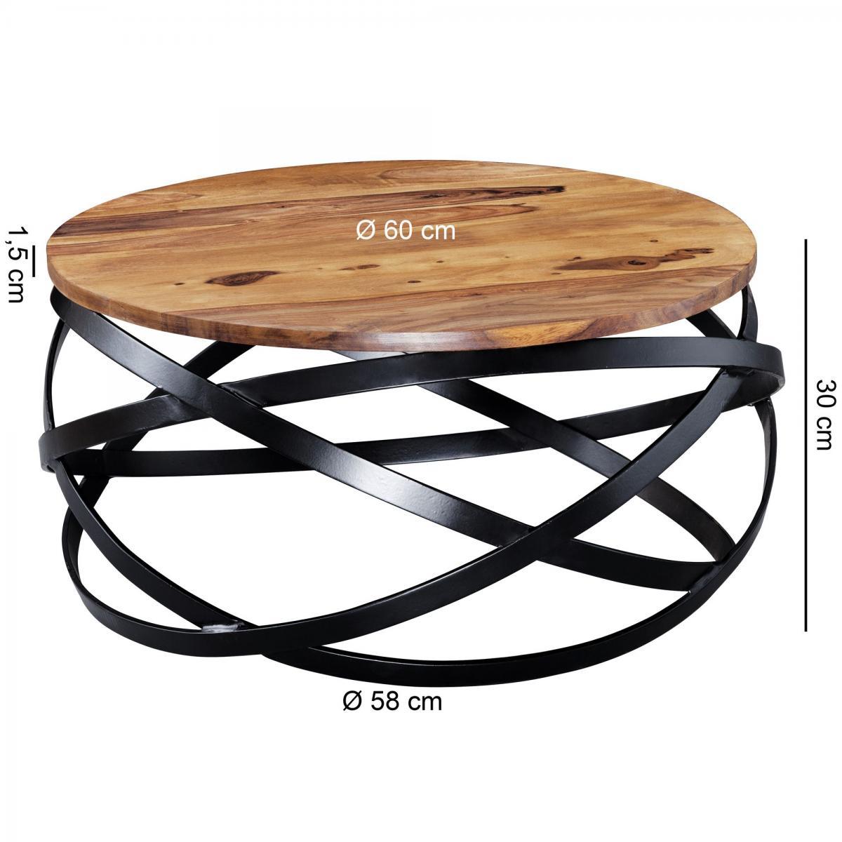 Wohnling Couchtisch MANUR 60x30x60 cm