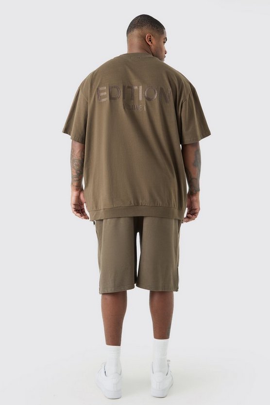 Plus Oversize Shorts mit Reißverschluss-Saum