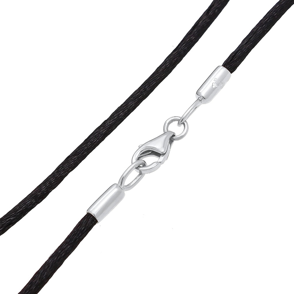 Nenalina Nenalina Collier Chaîne de ruban de soie Combinable Basic Argent 925 Bijoux