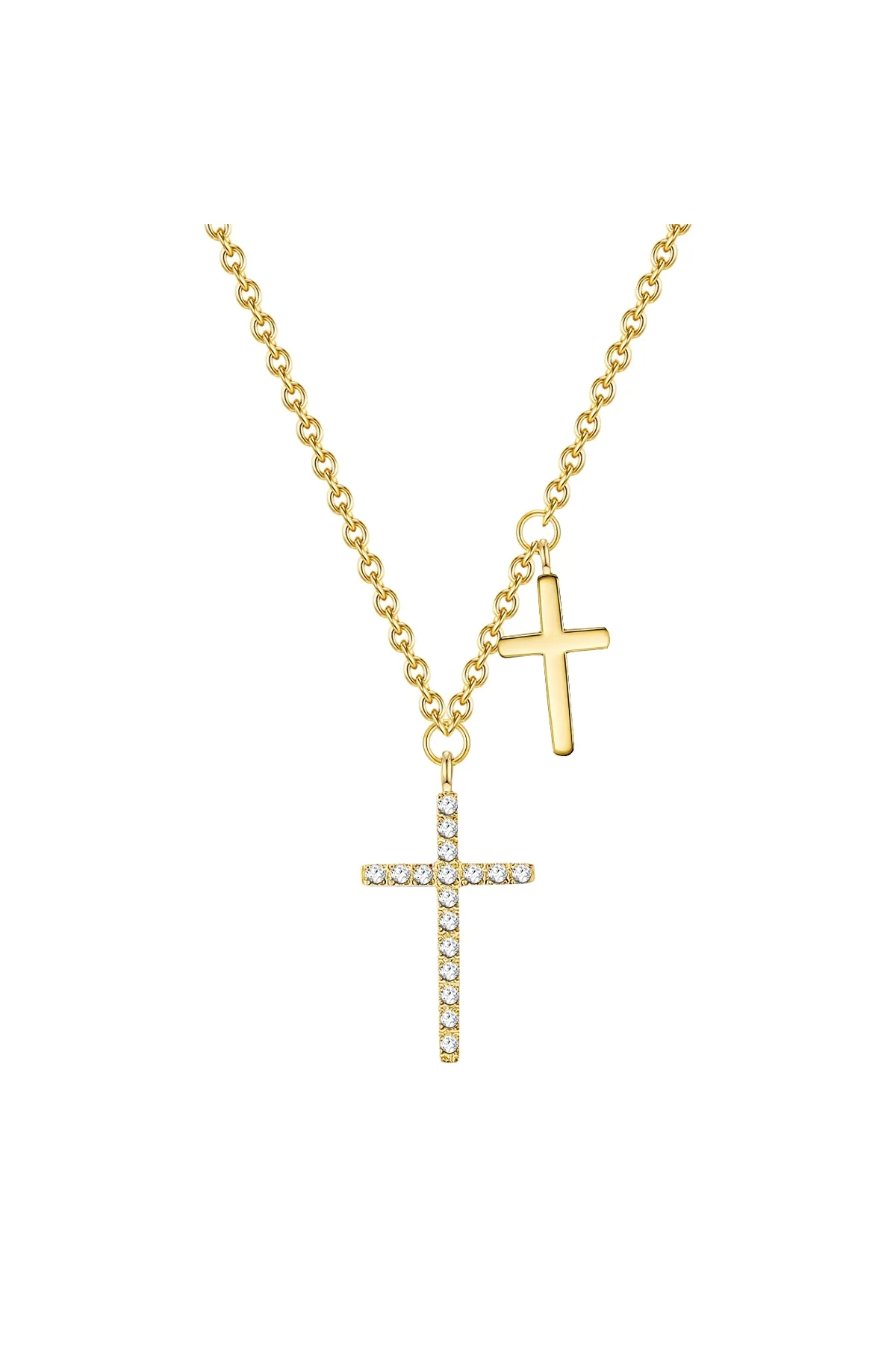 eastside  Edelstahlhalskette Kette mit Anhänger Edelstahl gelbgold Zirkonia weiß
