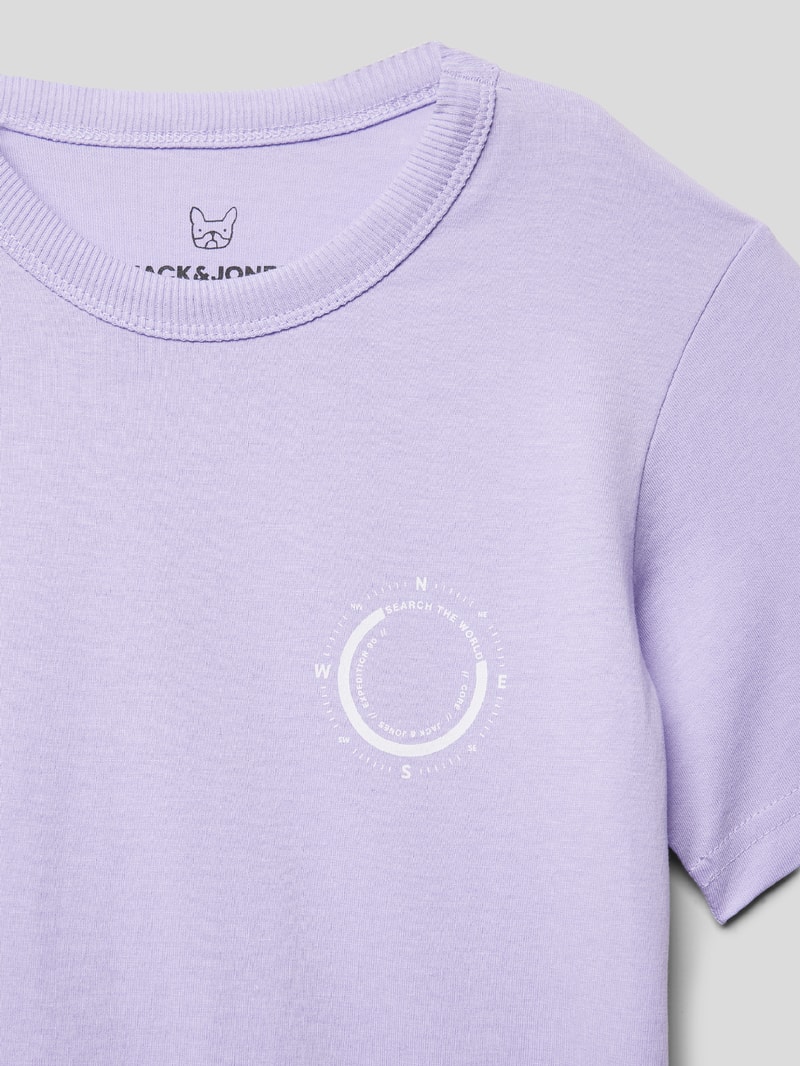 T-Shirt mit Label-Print Modell 'COWATER LOGO TEE' in flieder