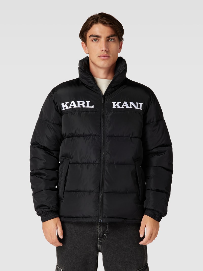 Steppjacke mit Label-Stitching in black
