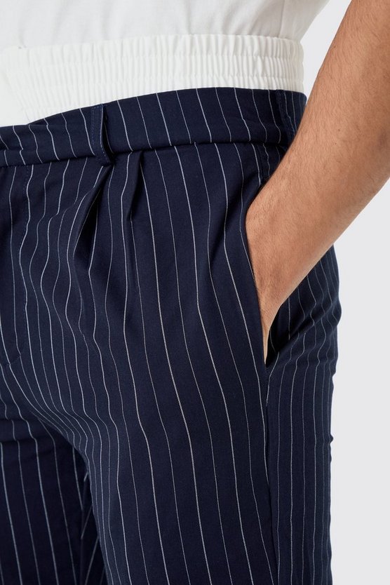 Boxer Waistband Pinstripe Tailored Trousers