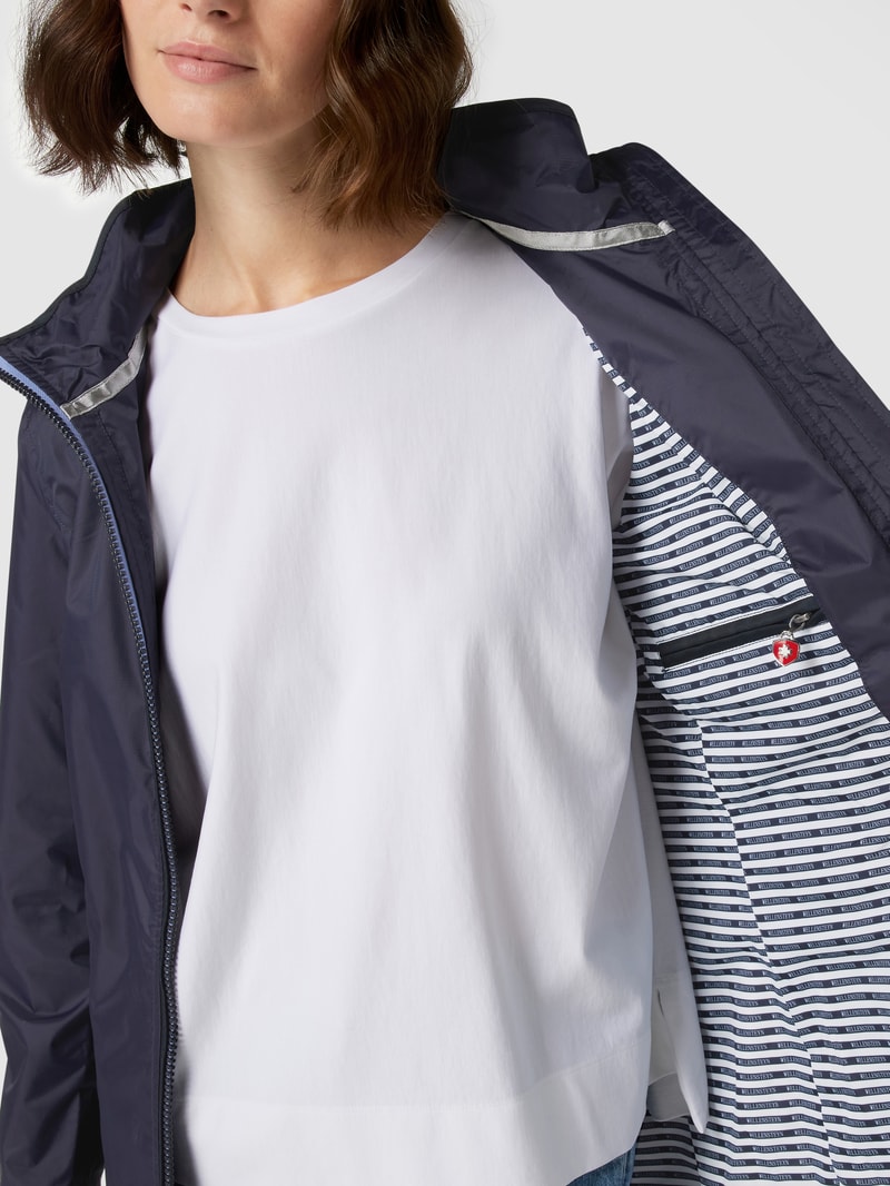 Funktionsjacke mit Kapuze Modell 'Westside' in marineblau