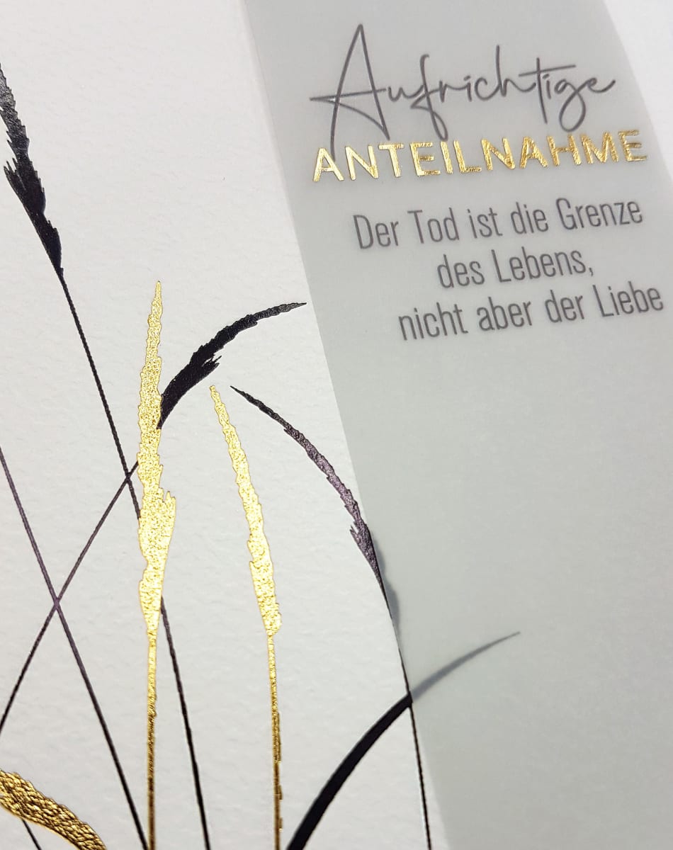 Grußkarte Trauer Silber Gräser, 1 St