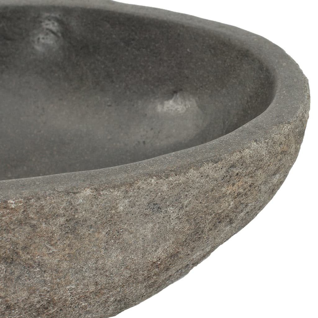 vidaXL Waschbecken Waschbecken Flussstein Oval 30 cm x 12 cm x 31 cm braun