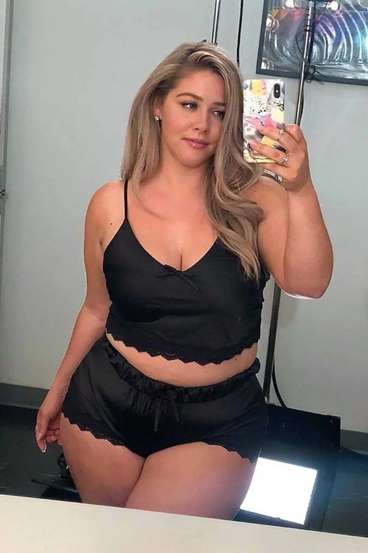 Merry See  Satin-Spitzen-Shorts-Set