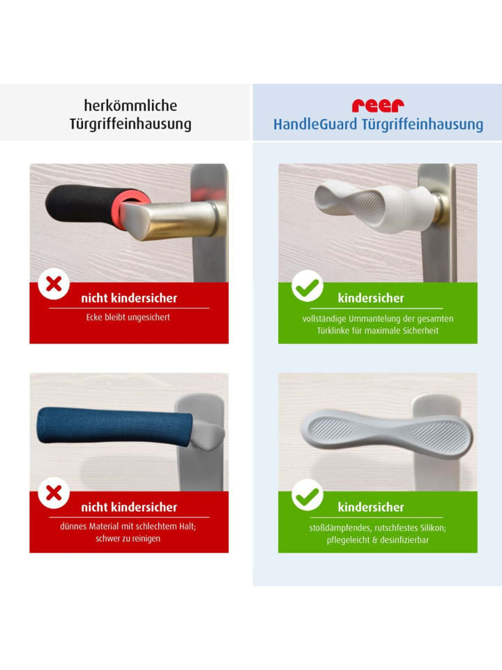 Reer Vorteilspack HandleGuard Türgriffschutz in Grau ab 0 Monate günstig kaufen onesize