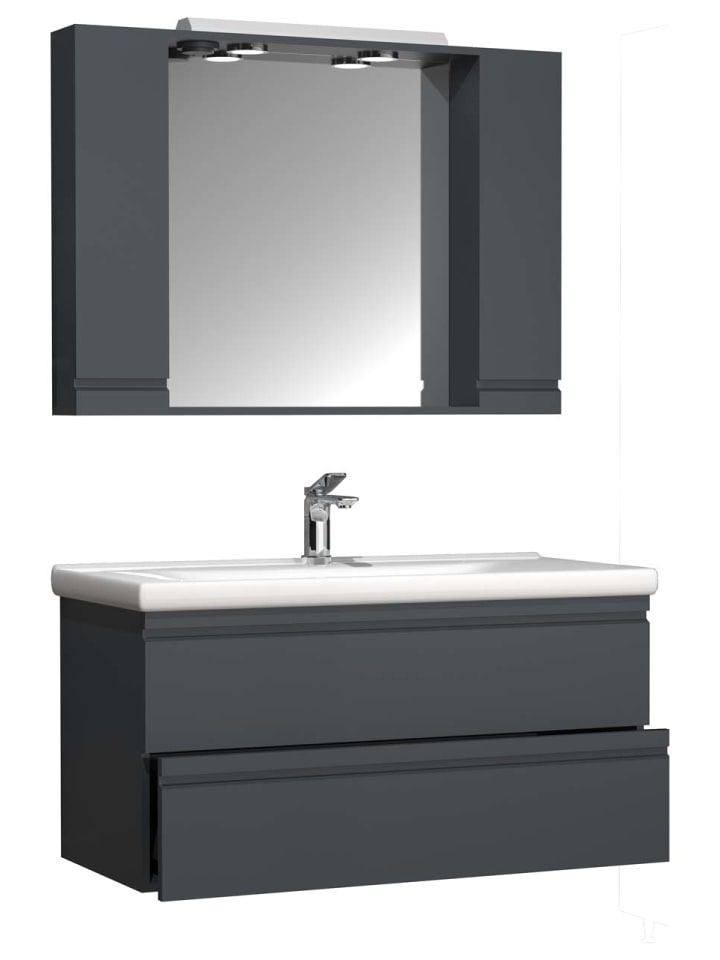 ebuy24 Badmöbelset SiloraXL Anthrazit 100 x 46 cm günstig kaufen onesize