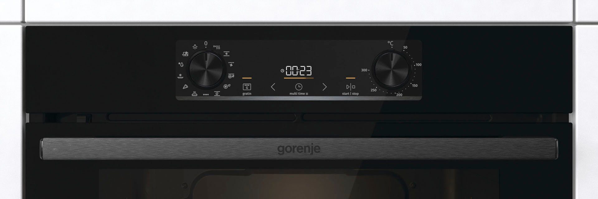 GORENJE Backofen BPS6737E09BGOT, mit 2-fach-Teleskopauszug, Pyrolyse-Selbstreinigung, ExtraSteam