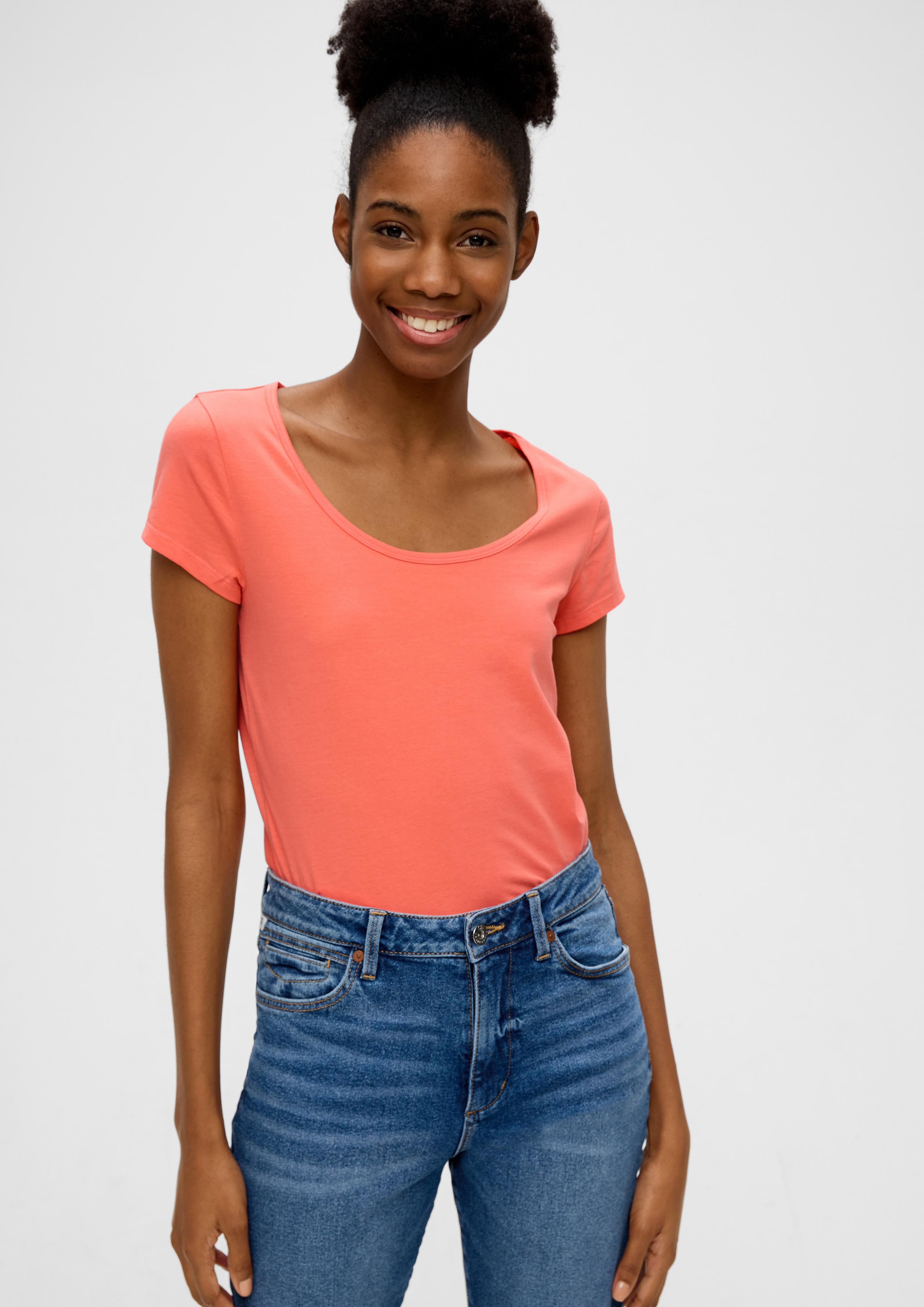 T-Shirt mit U-Ausschnitt  2144036-2347