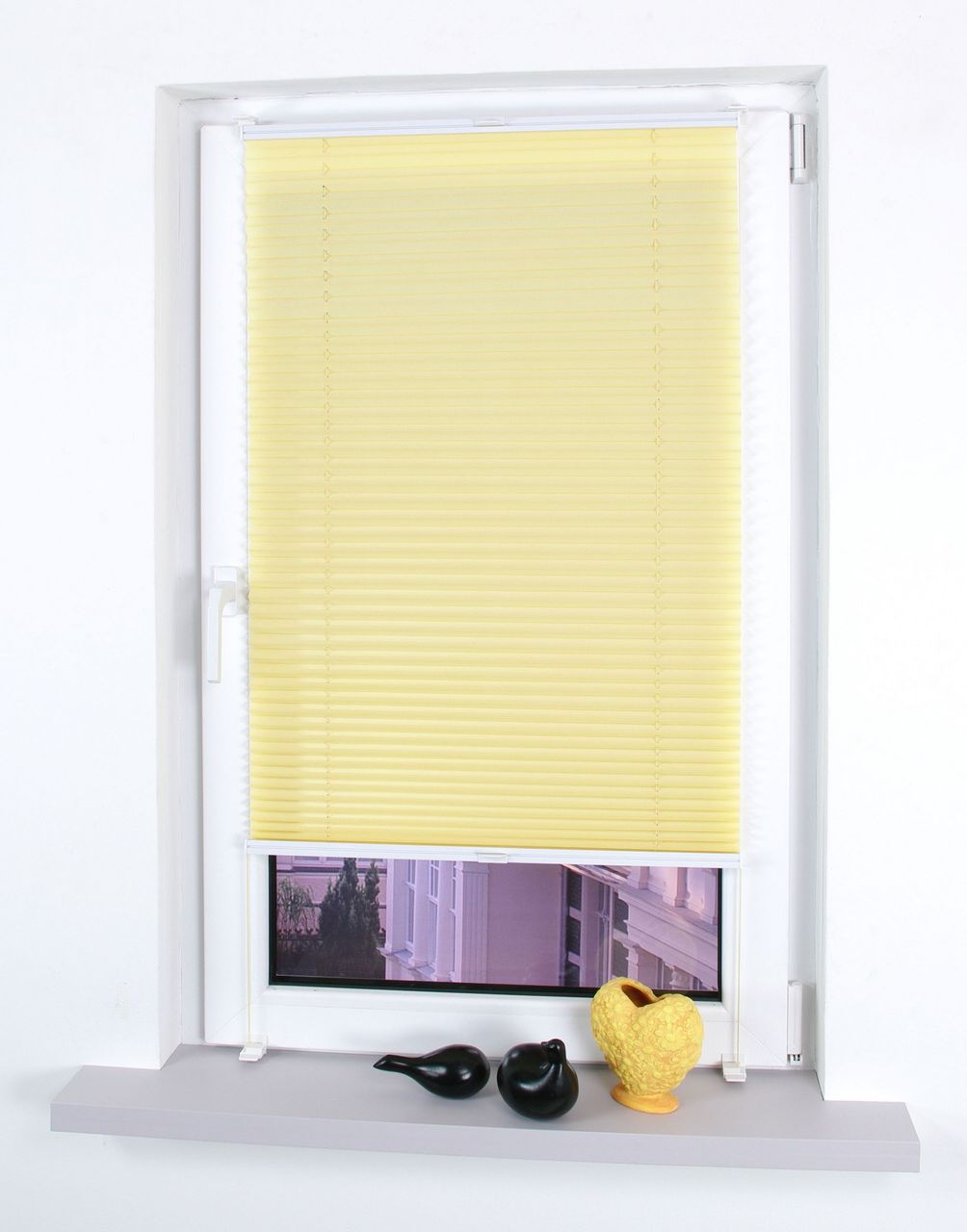 Bella Casa Klemmfix-Plissee verspannt, 150 x 60 cm, Lemon Yellow