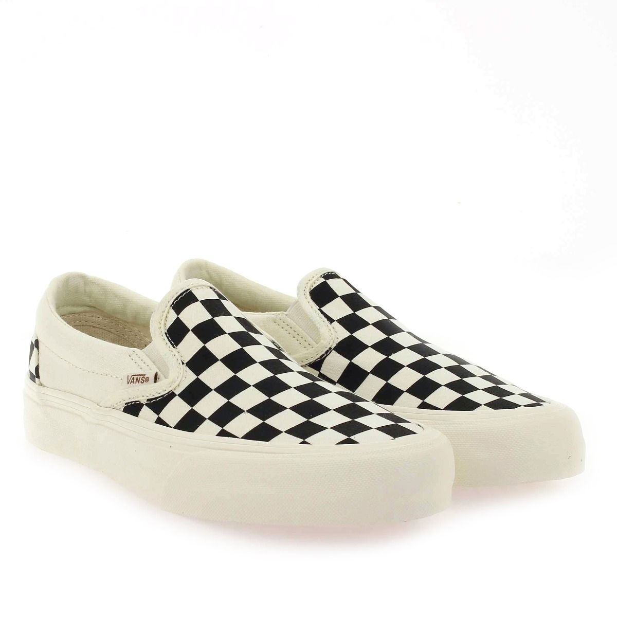 Vans  SLIP-ON VR3 CHECKERBOARD - Blanc Noir