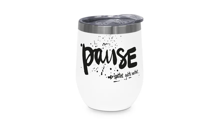 Design@Home Thermobecher Pause 0,35l weiß/ schwarz