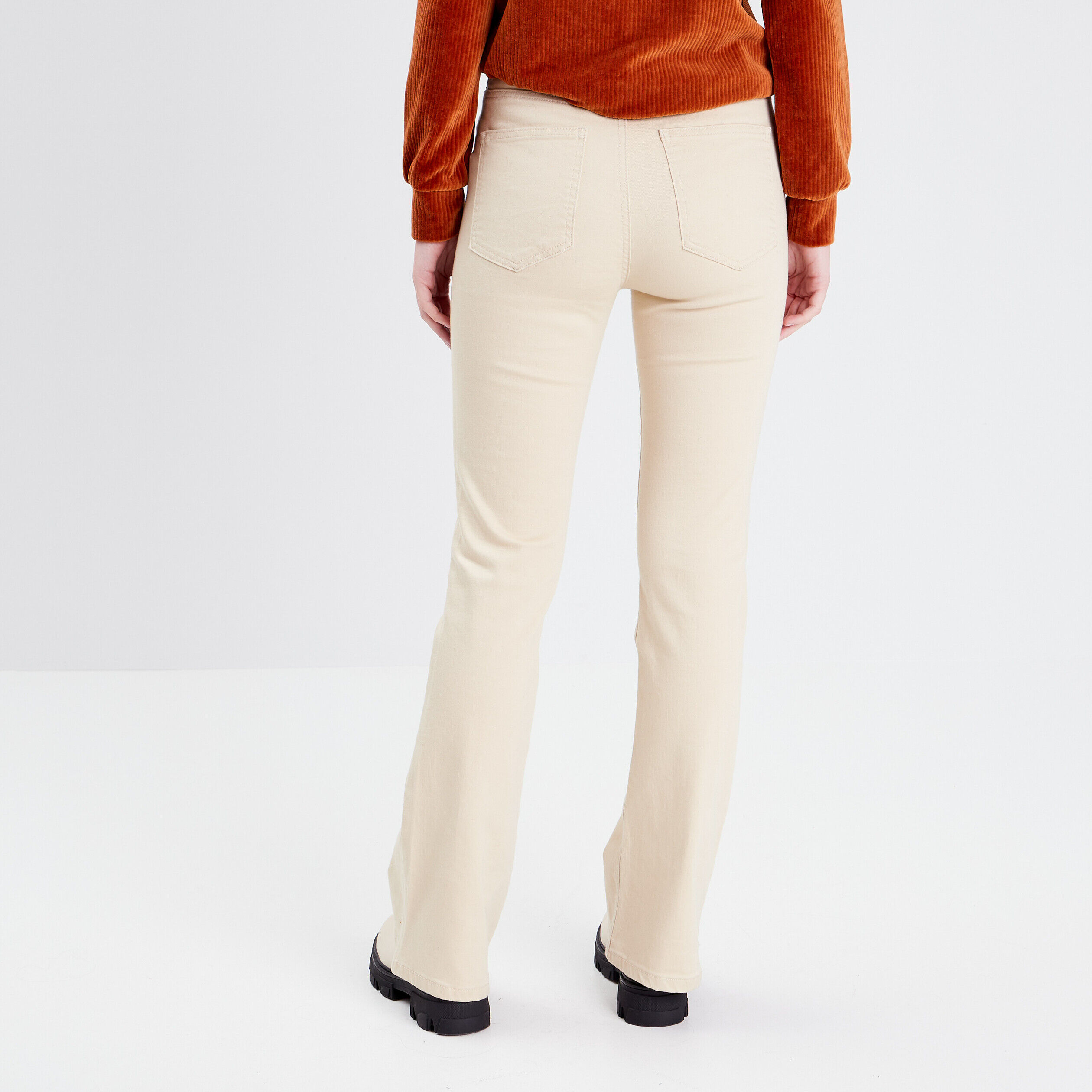 Jeans flare taille haute sable femme | Cache Cache