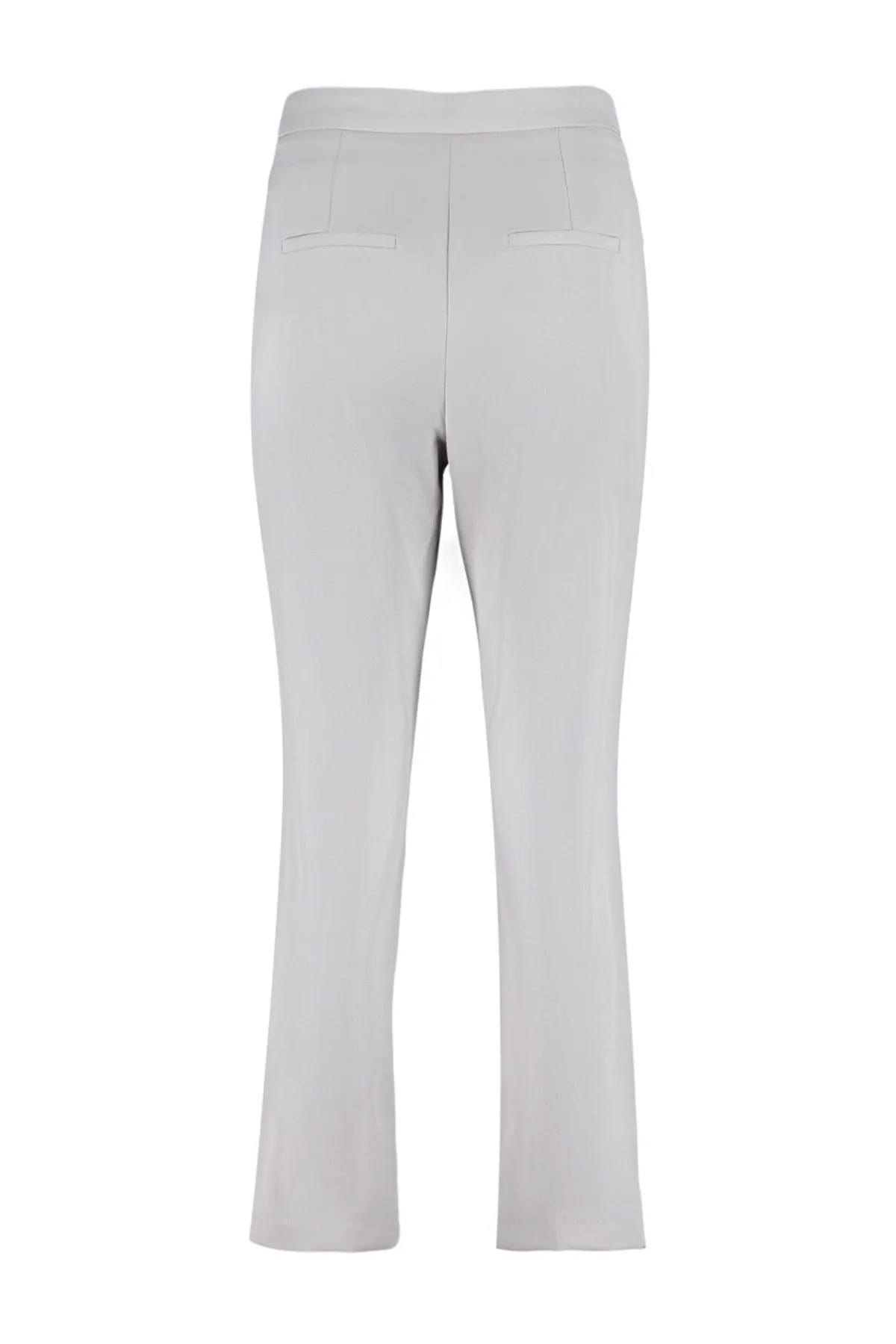 Trendyol Collection  Graue, knöchellange, gewebte Hose mit hoher Taille TWOSS23PL00054