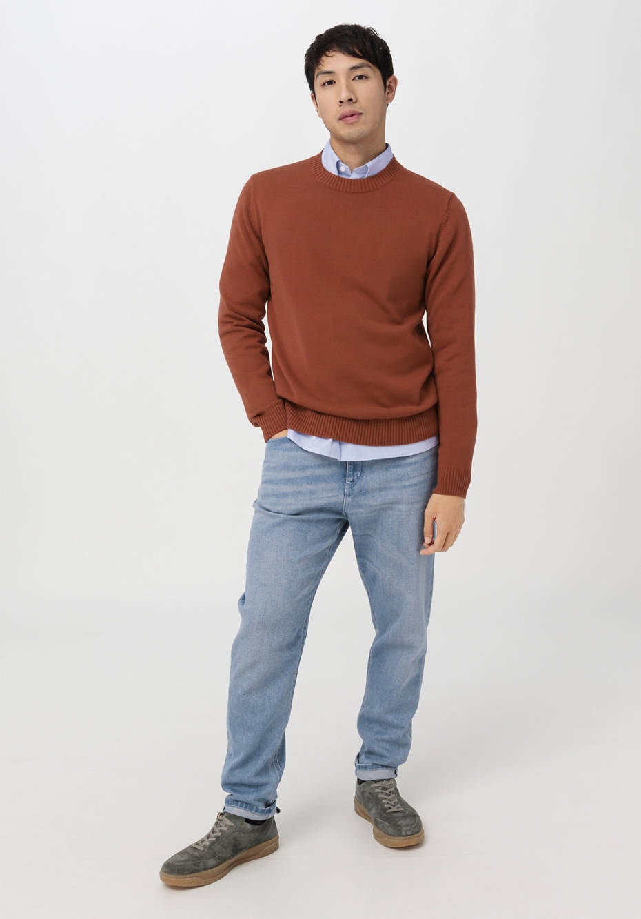 Rundhals-Pullover aus reiner Bio-Baumwolle