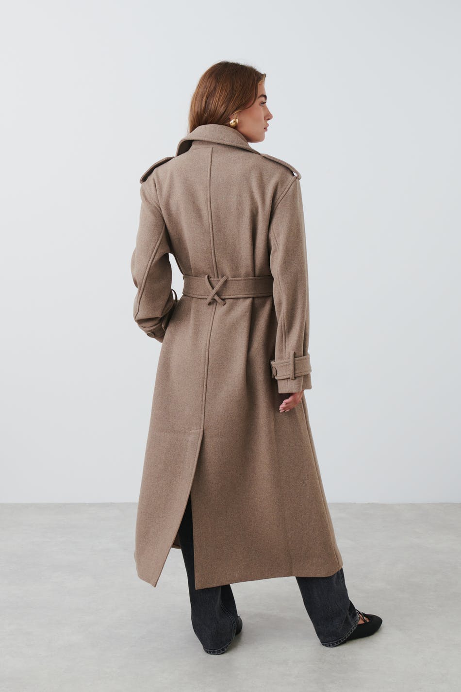 Wool blend trench coat