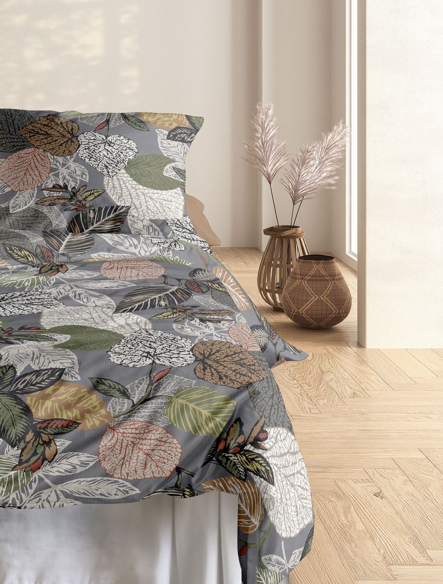 Flausch-Cotton-Garnitur-Set Zobel Grau 135 x 200 cm