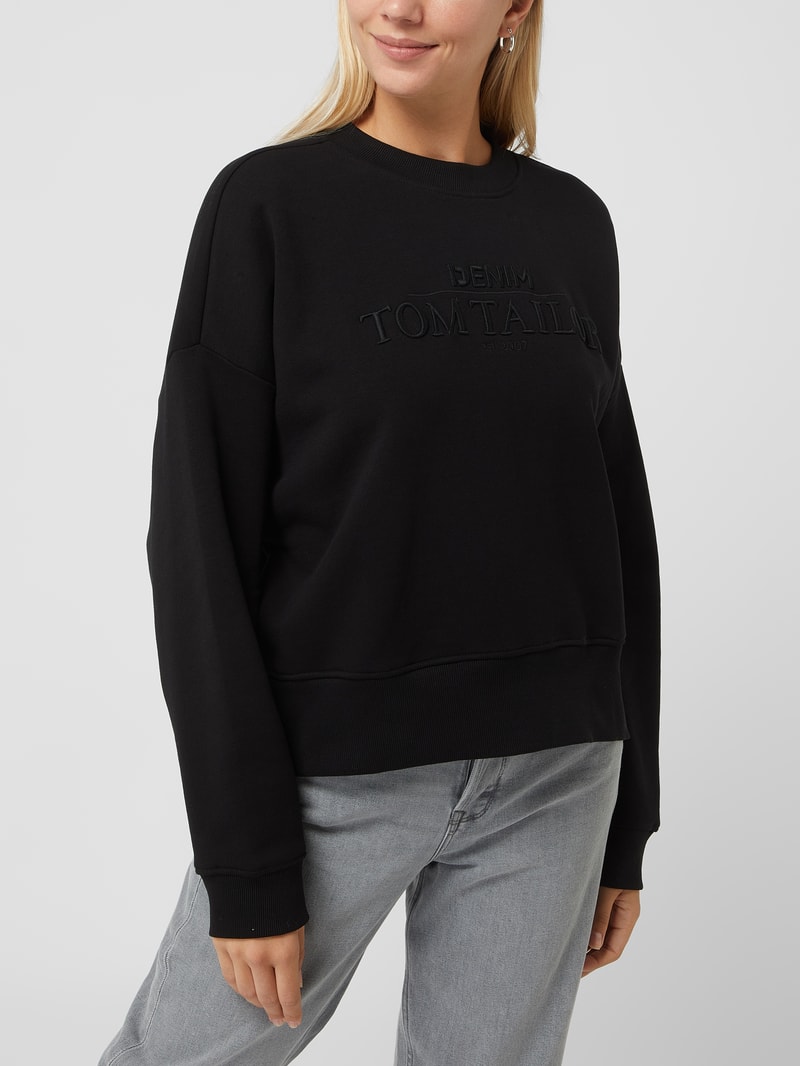 Sweatshirt mit Logo in schwarz